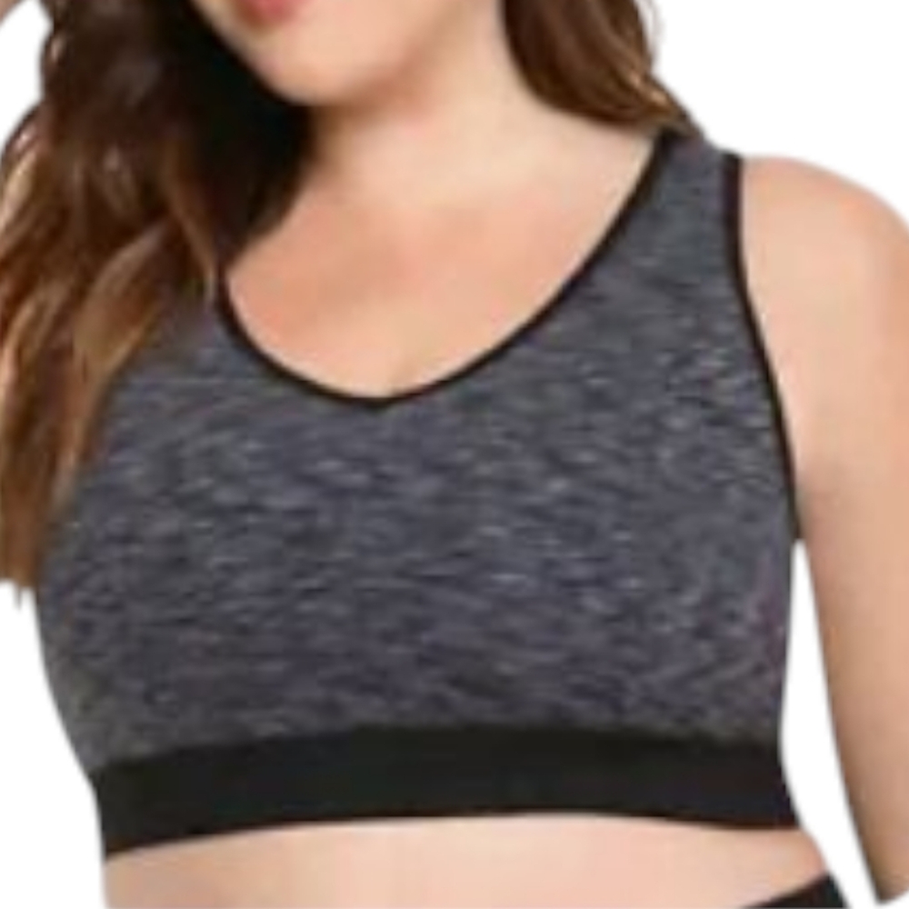 Torrid Black Gray Space Dye Cage Strappy Back Sports Bra Women's Plus Sz 3X Nwt